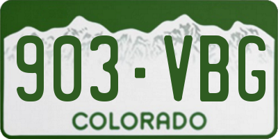CO license plate 903VBG