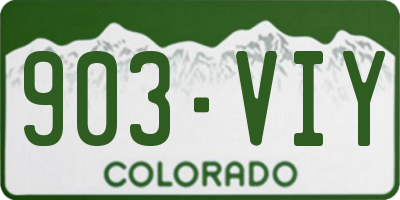 CO license plate 903VIY
