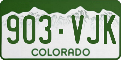 CO license plate 903VJK