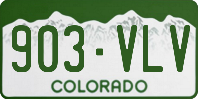 CO license plate 903VLV