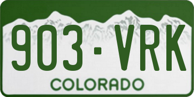 CO license plate 903VRK
