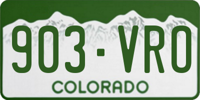 CO license plate 903VRO