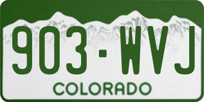 CO license plate 903WVJ