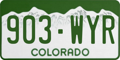 CO license plate 903WYR