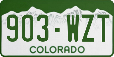 CO license plate 903WZT