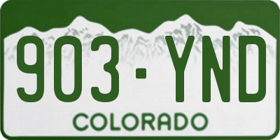 CO license plate 903YND