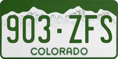 CO license plate 903ZFS