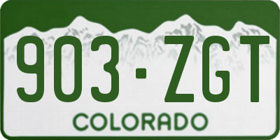 CO license plate 903ZGT