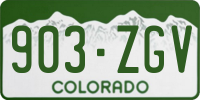 CO license plate 903ZGV