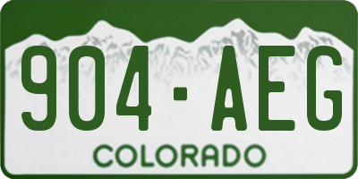 CO license plate 904AEG