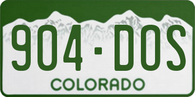 CO license plate 904DOS