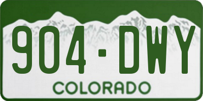 CO license plate 904DWY