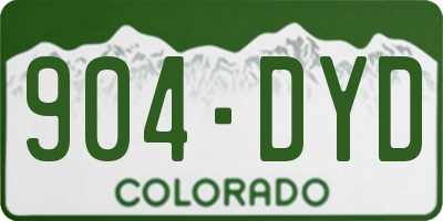 CO license plate 904DYD