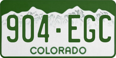 CO license plate 904EGC
