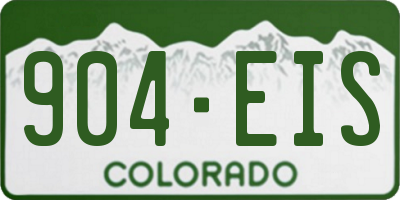 CO license plate 904EIS