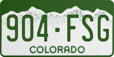 CO license plate 904FSG