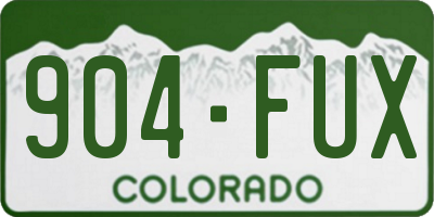 CO license plate 904FUX