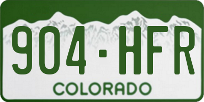CO license plate 904HFR