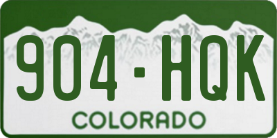 CO license plate 904HQK