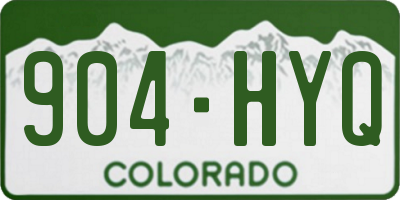 CO license plate 904HYQ