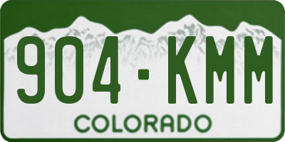 CO license plate 904KMM