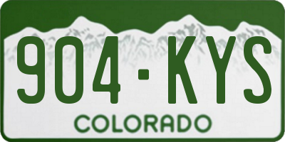 CO license plate 904KYS