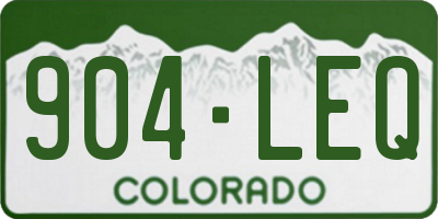CO license plate 904LEQ