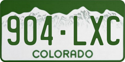 CO license plate 904LXC