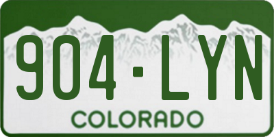 CO license plate 904LYN