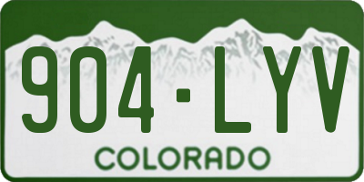 CO license plate 904LYV