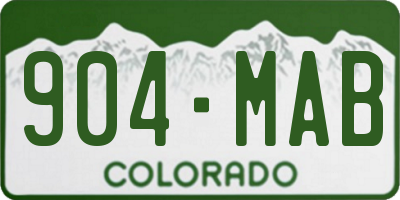 CO license plate 904MAB