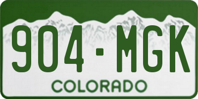 CO license plate 904MGK