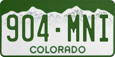 CO license plate 904MNI