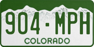 CO license plate 904MPH