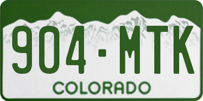 CO license plate 904MTK