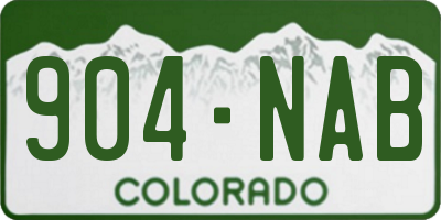 CO license plate 904NAB