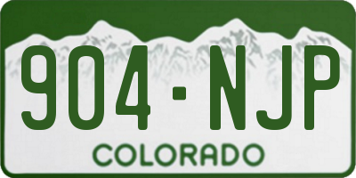 CO license plate 904NJP