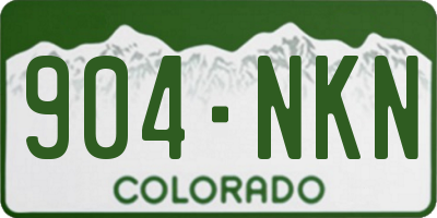 CO license plate 904NKN