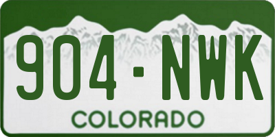 CO license plate 904NWK