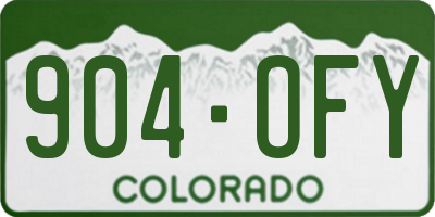 CO license plate 904OFY