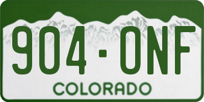 CO license plate 904ONF