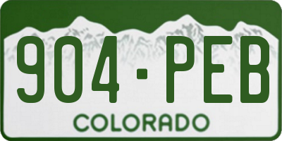 CO license plate 904PEB
