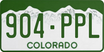 CO license plate 904PPL