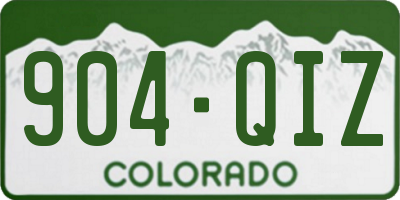 CO license plate 904QIZ