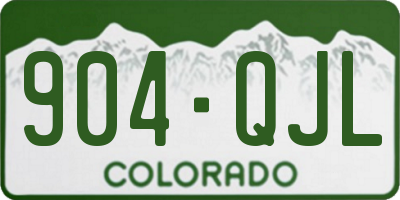 CO license plate 904QJL