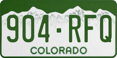 CO license plate 904RFQ