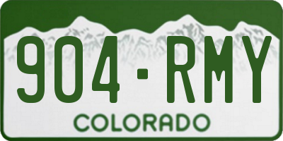 CO license plate 904RMY