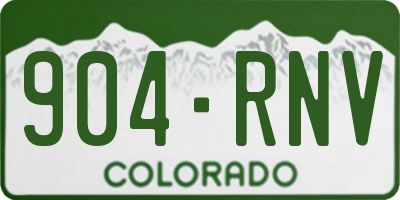 CO license plate 904RNV
