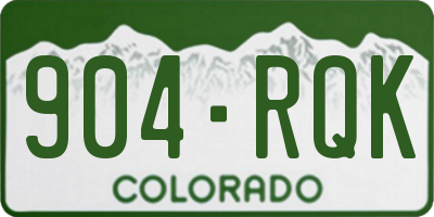 CO license plate 904RQK