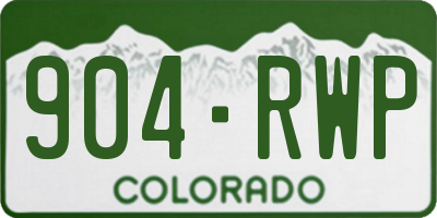 CO license plate 904RWP